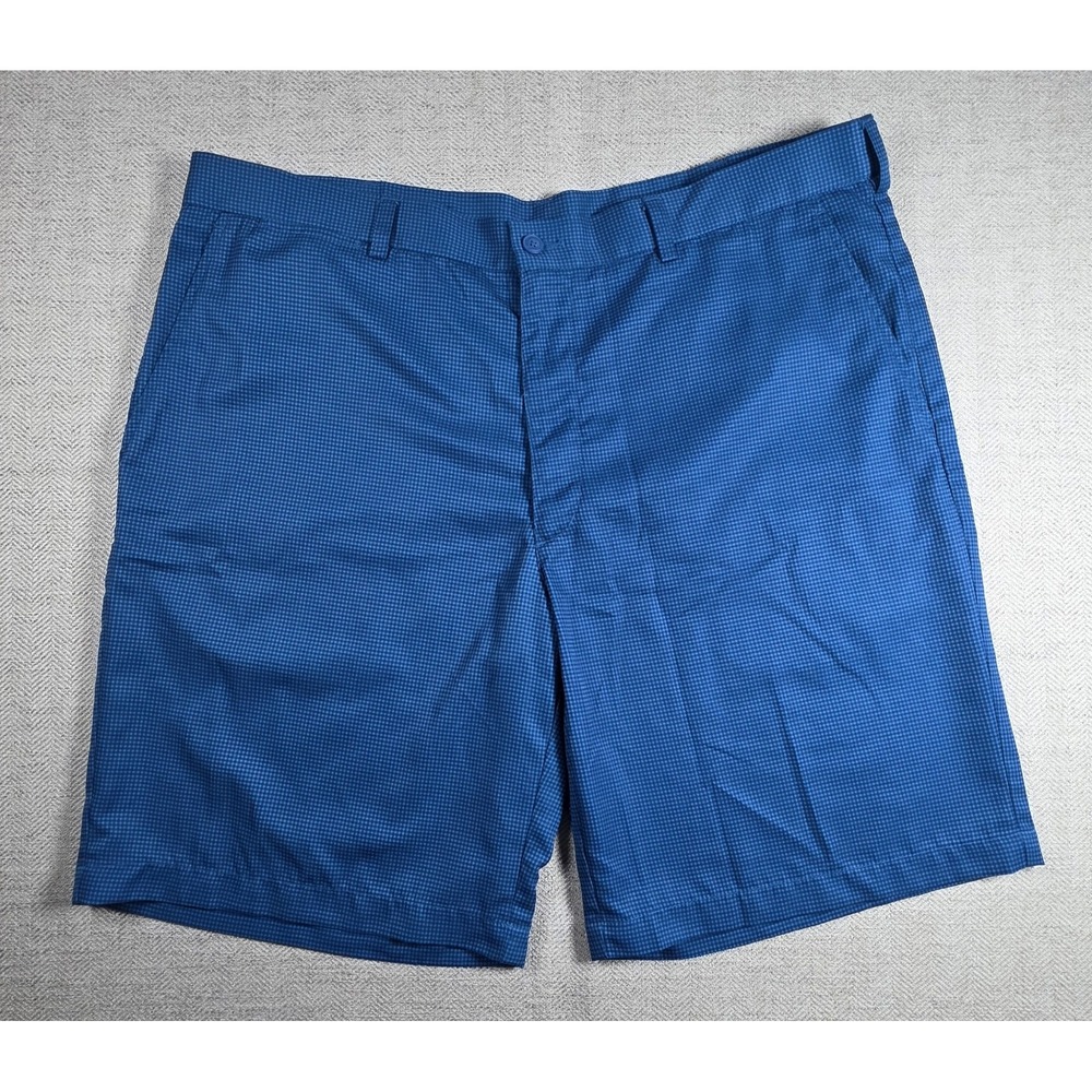 PGA Tour Men's Performance Golf Shorts Size 40 Blue Micro Check Gingham Flat...